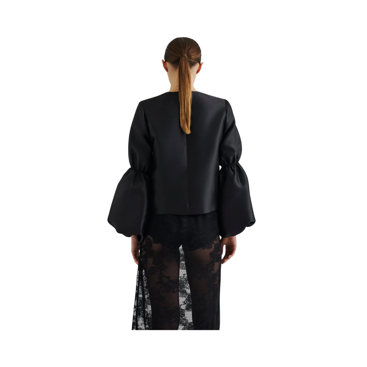 Cia Double Pouf Sleeve Blouse - Black