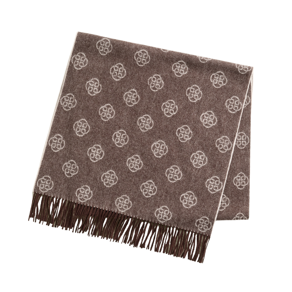 Monogram Wool Scarf - Deep Brown