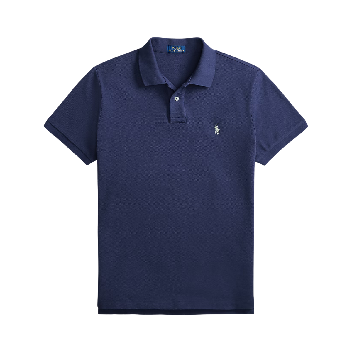 Custom Slim Fit Mesh Polo Shirt - Newport Navy/Cream