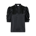 Roella Heavy Sateen Blouse - Black
