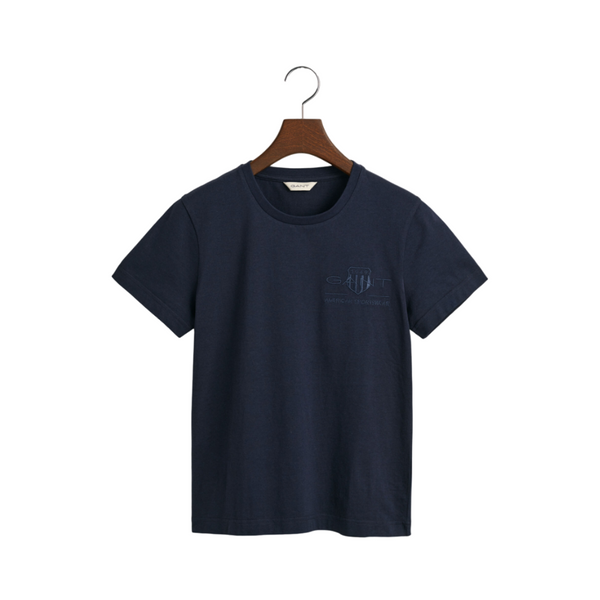 Reg Tonal Shield Ss T-Shirt - Navy