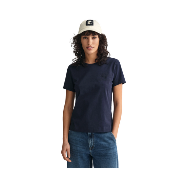 Reg Tonal Shield Ss T-Shirt - Navy