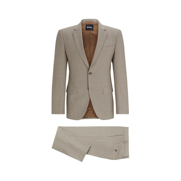 SLIM-FIT SUIT IN MICRO-PATTERNED STRETCH CLOTH 224 - Beige 260 - Beige