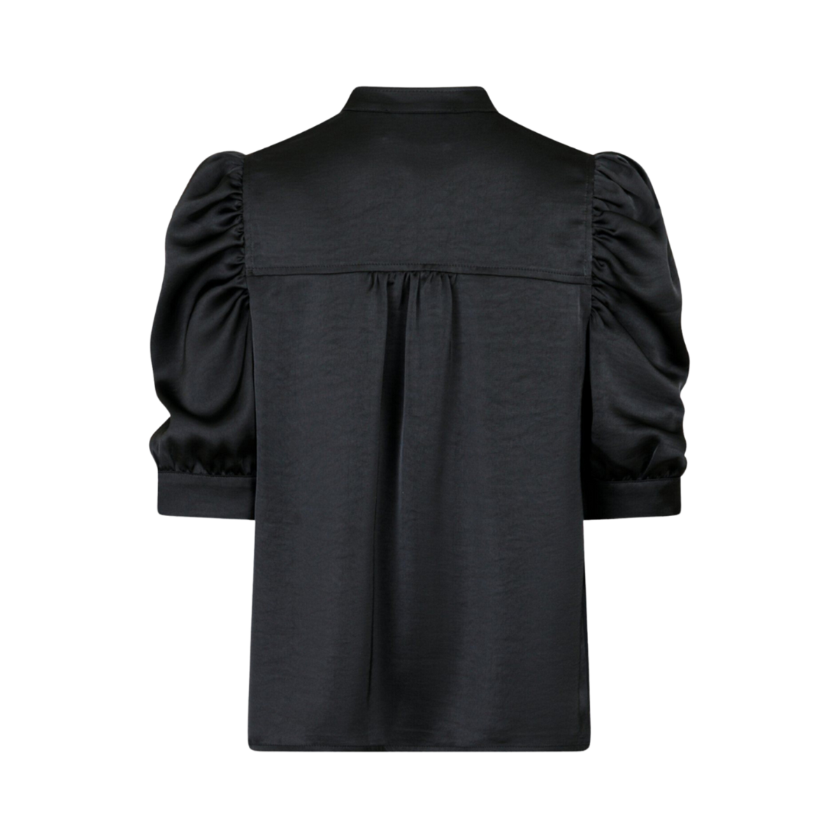 Roella Heavy Sateen Blouse - Black