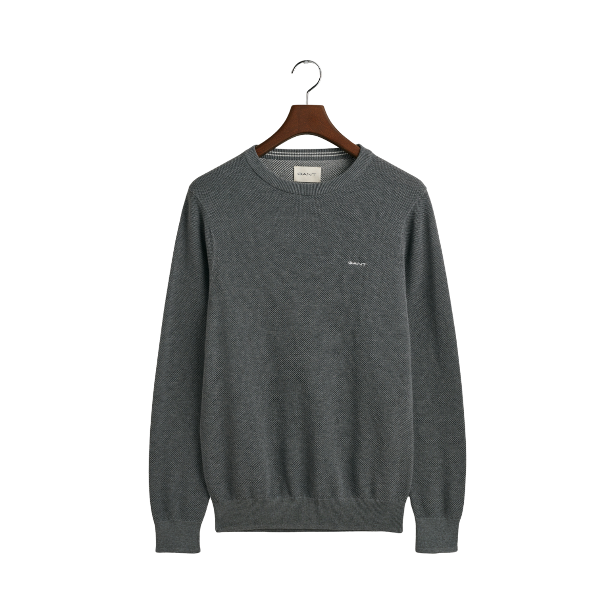 Cotton Pique C-Neck - Dark Grey