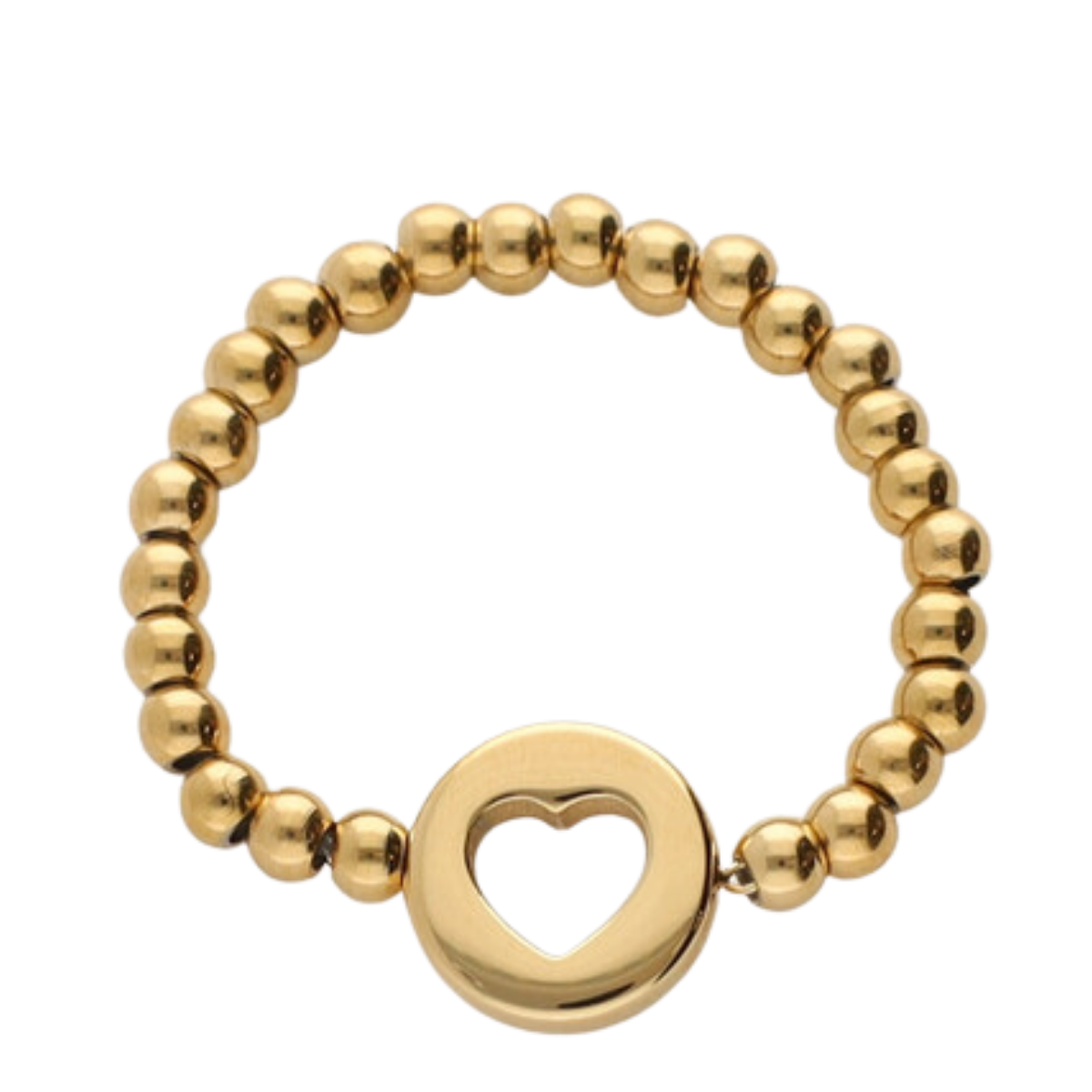 Ring Os Stretch Open Heart - Gold