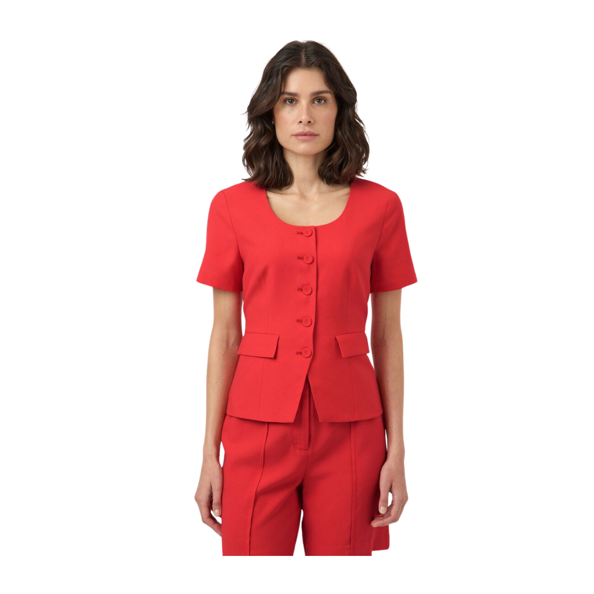 YASBirmo Short Sleeve Blazer - Poinsettia
