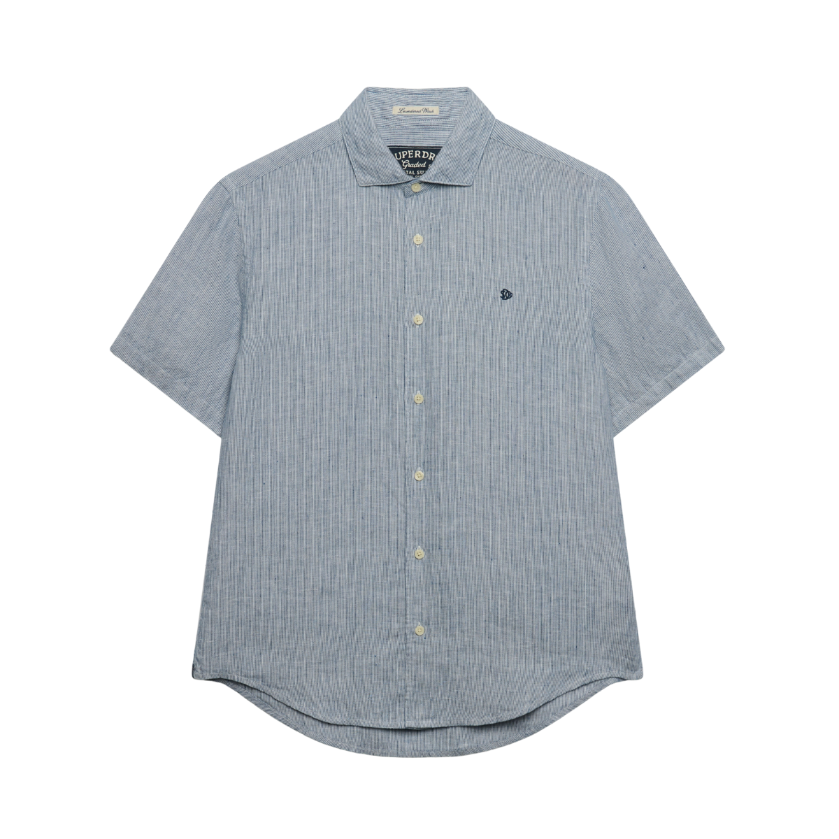 Riviera S/S Linen Shirt - Ticking Navy Stripe