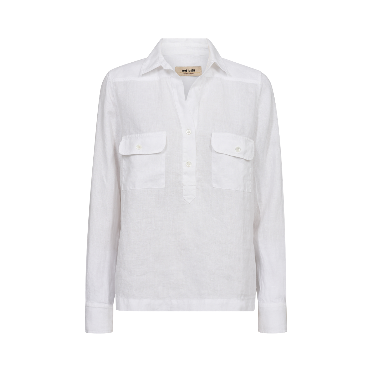 MMEnna Linen Pocket Blouse - White