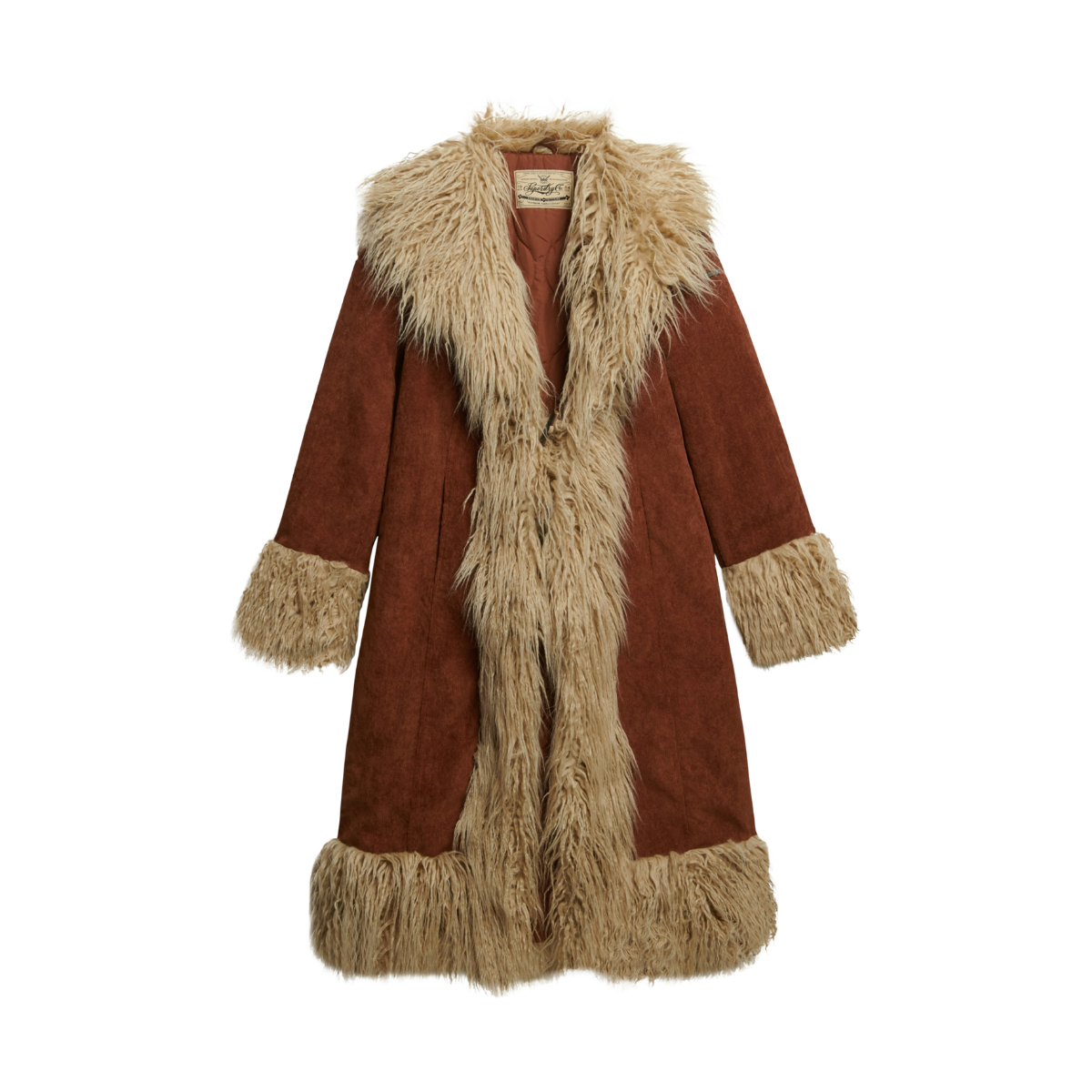 Long Afghan Coat - J8C Rustic Chestnut Brown