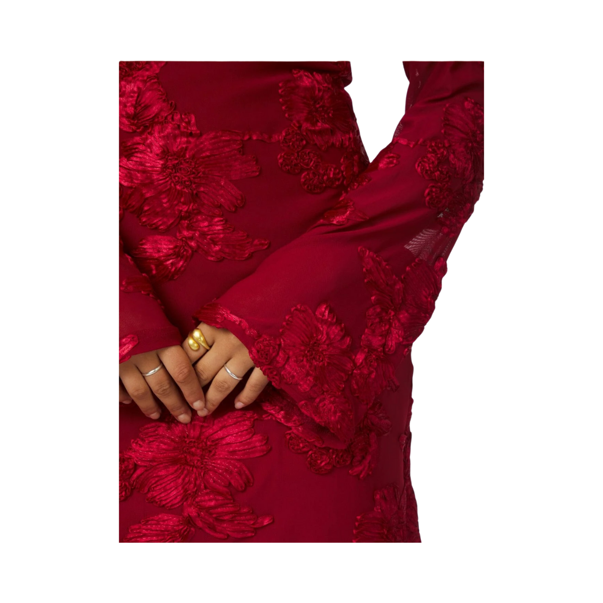 Dirina Big Flower Dress - Red