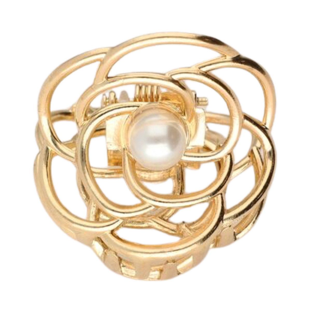 Hairclip rose with pearl - Gold