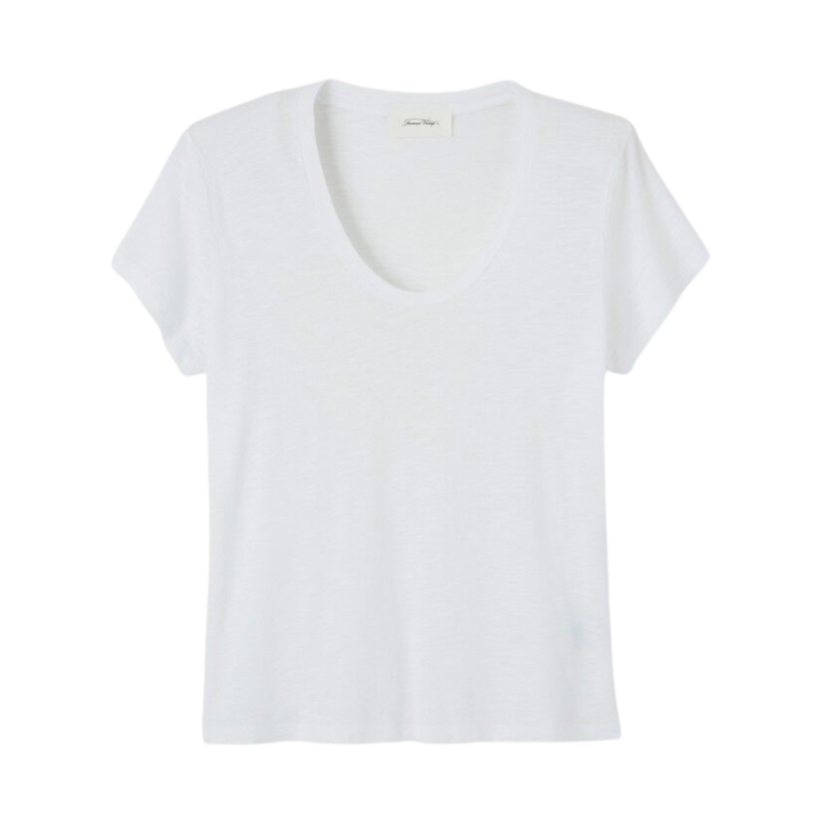T-Shirt Droit Mc Col U - Blanc
