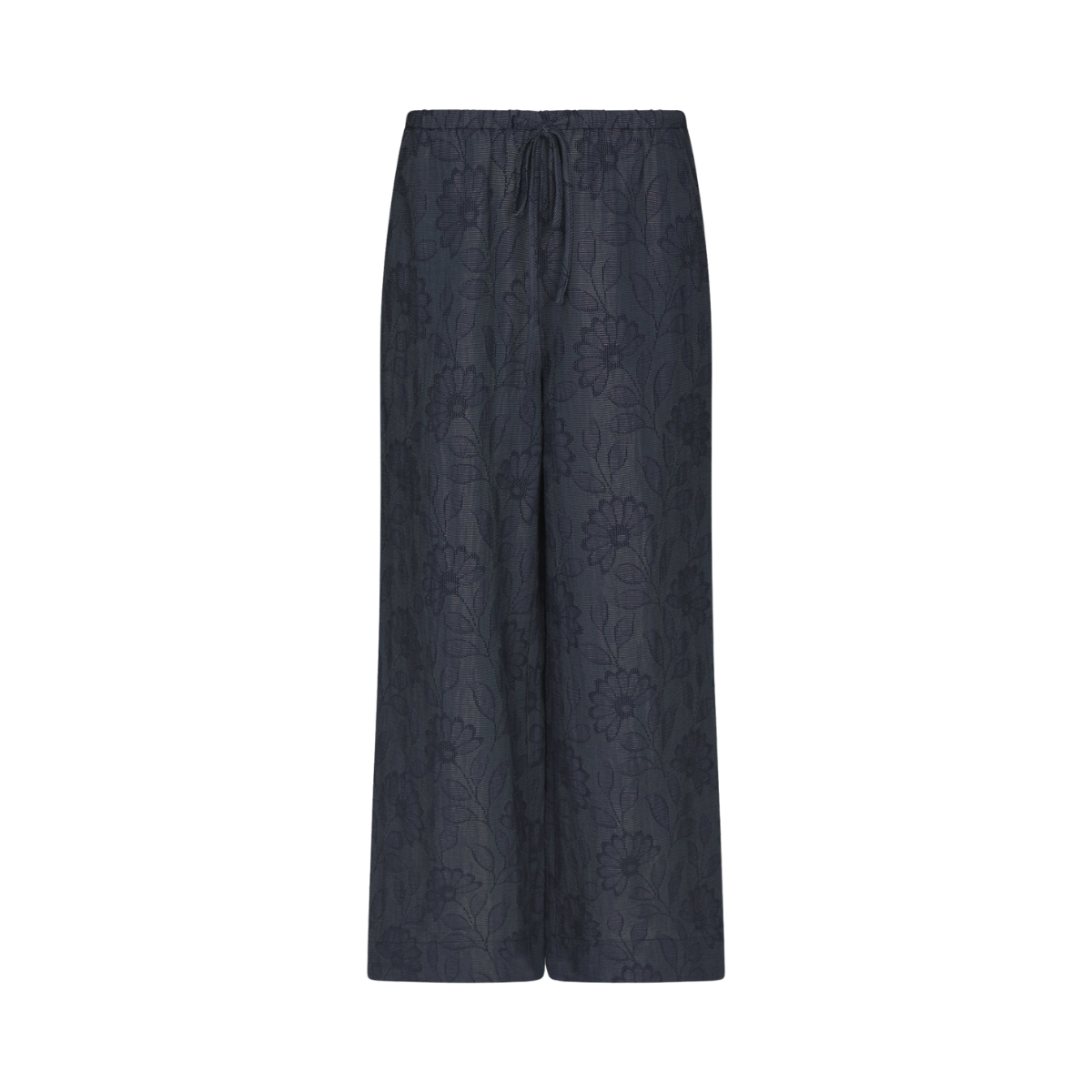 Heifa Flower Stripe Pants - Dark Blue