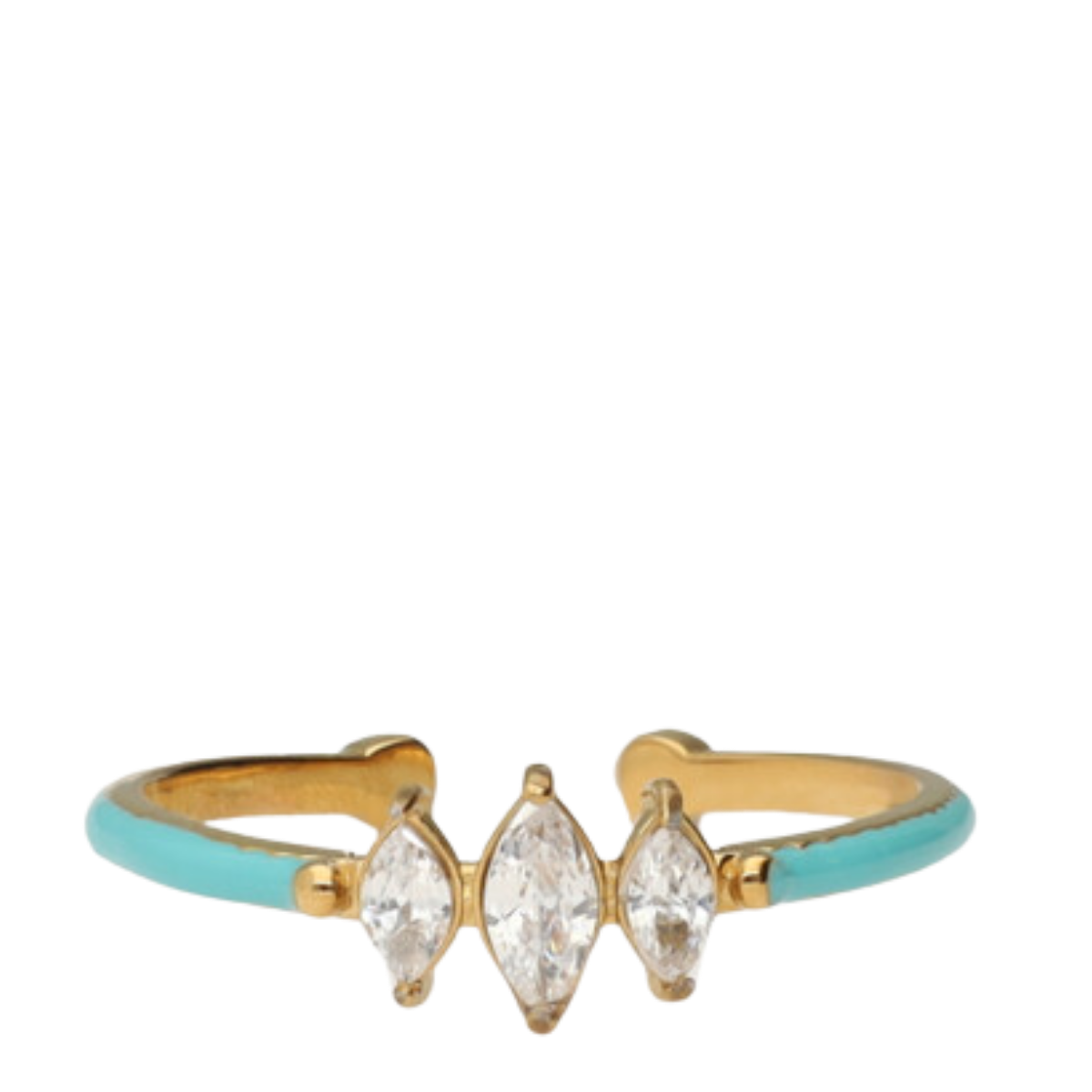 Ring Fine Blue 3 Strass - 1200 Gold