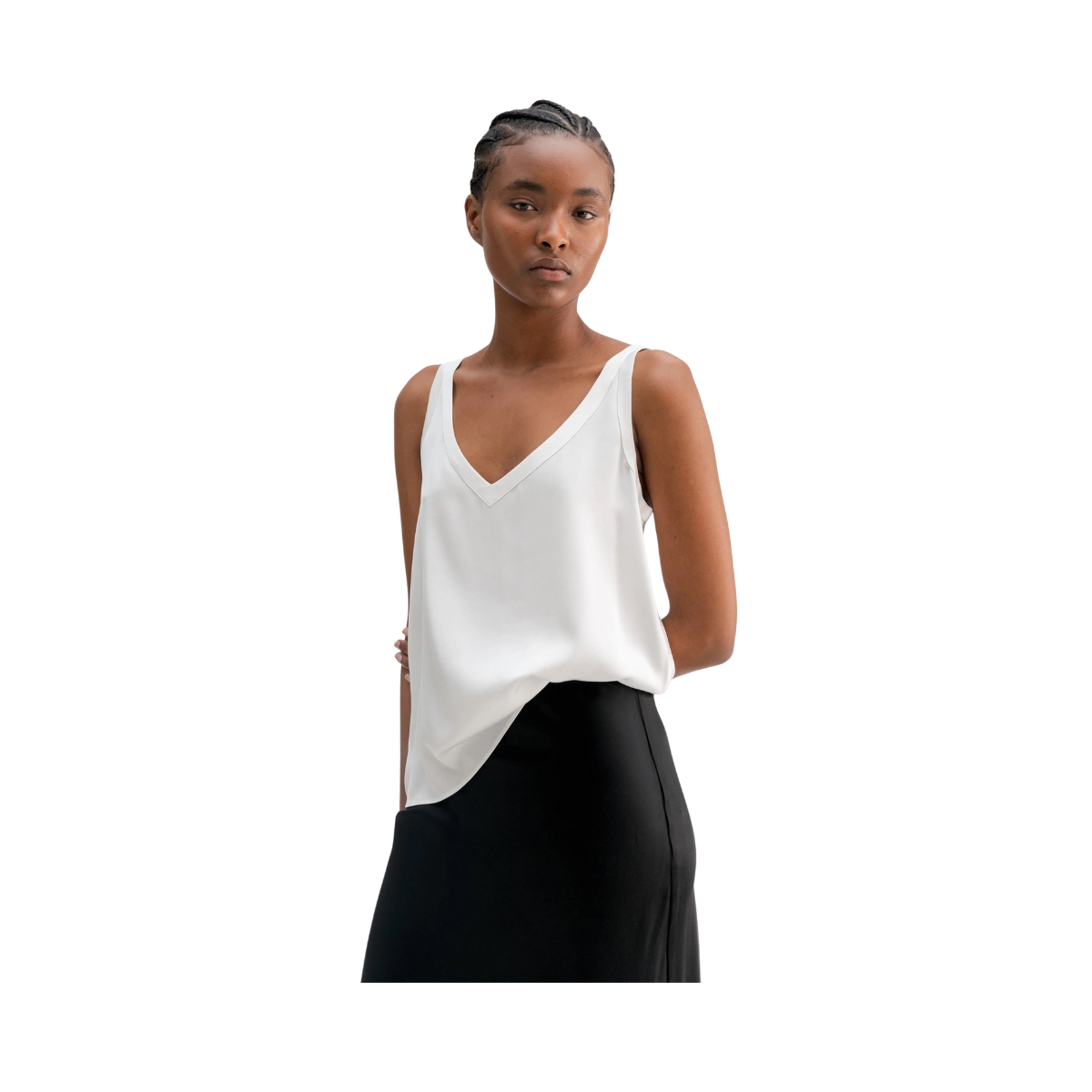 Shin silk tank - White