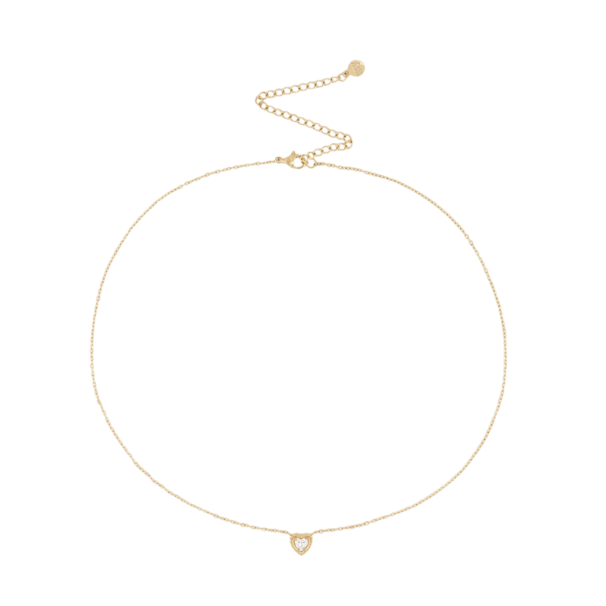 Ketting hartje strass - 1200 Gold