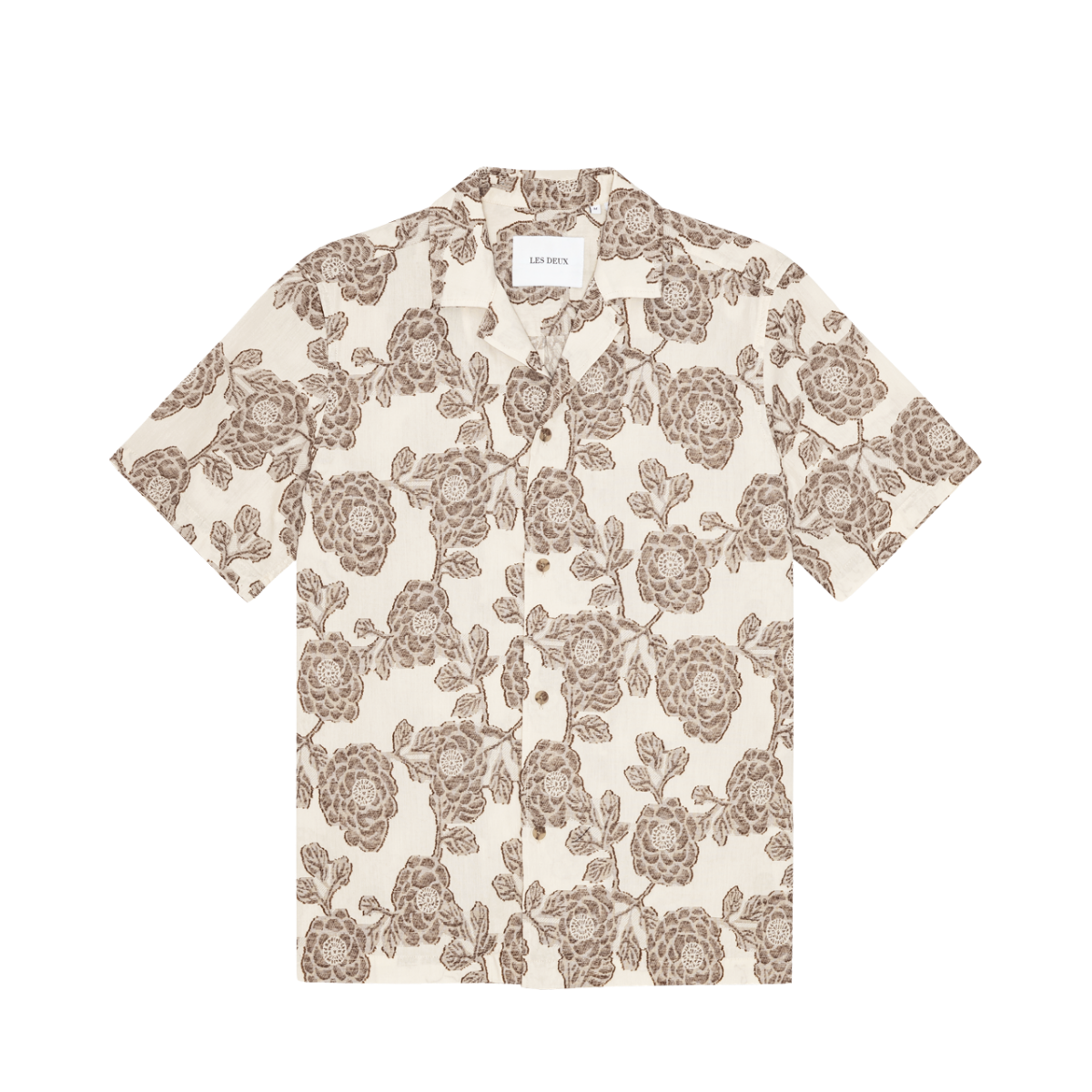 Lesley Flower Jacquard SS Shirt - 215 Ivory