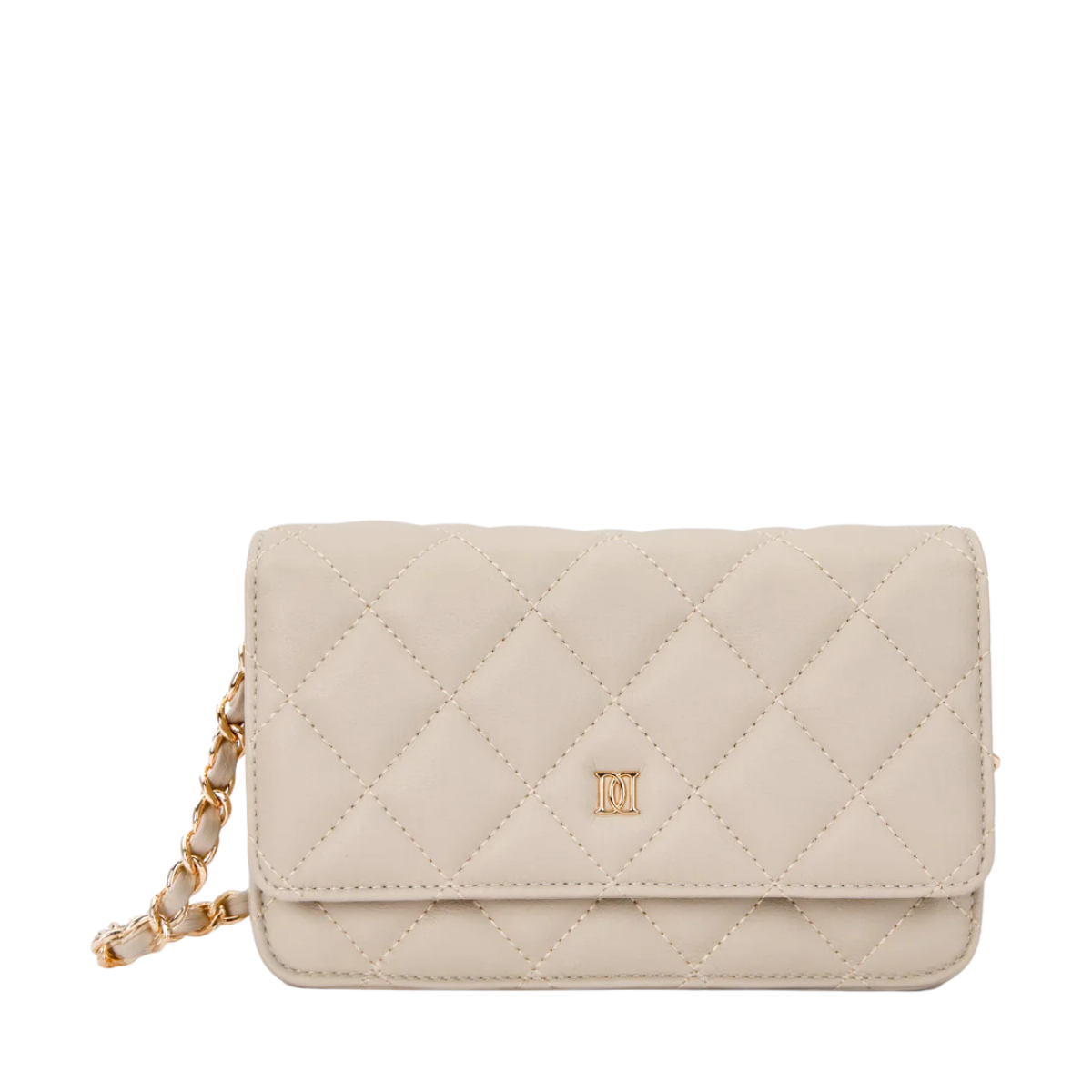 Leather Quilted Mini Bag - Sand