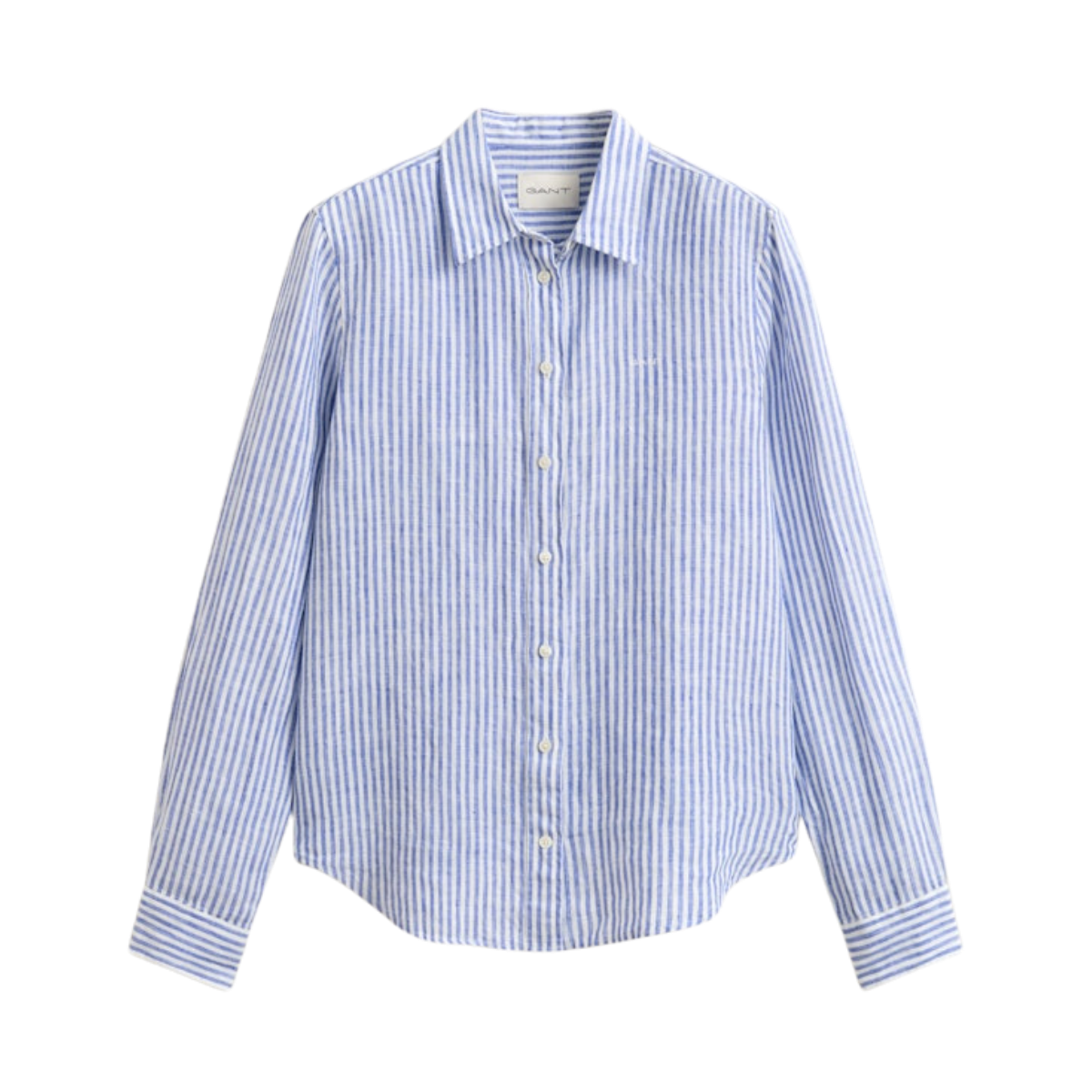 Striped Linen LS Shirt - Royal Blue