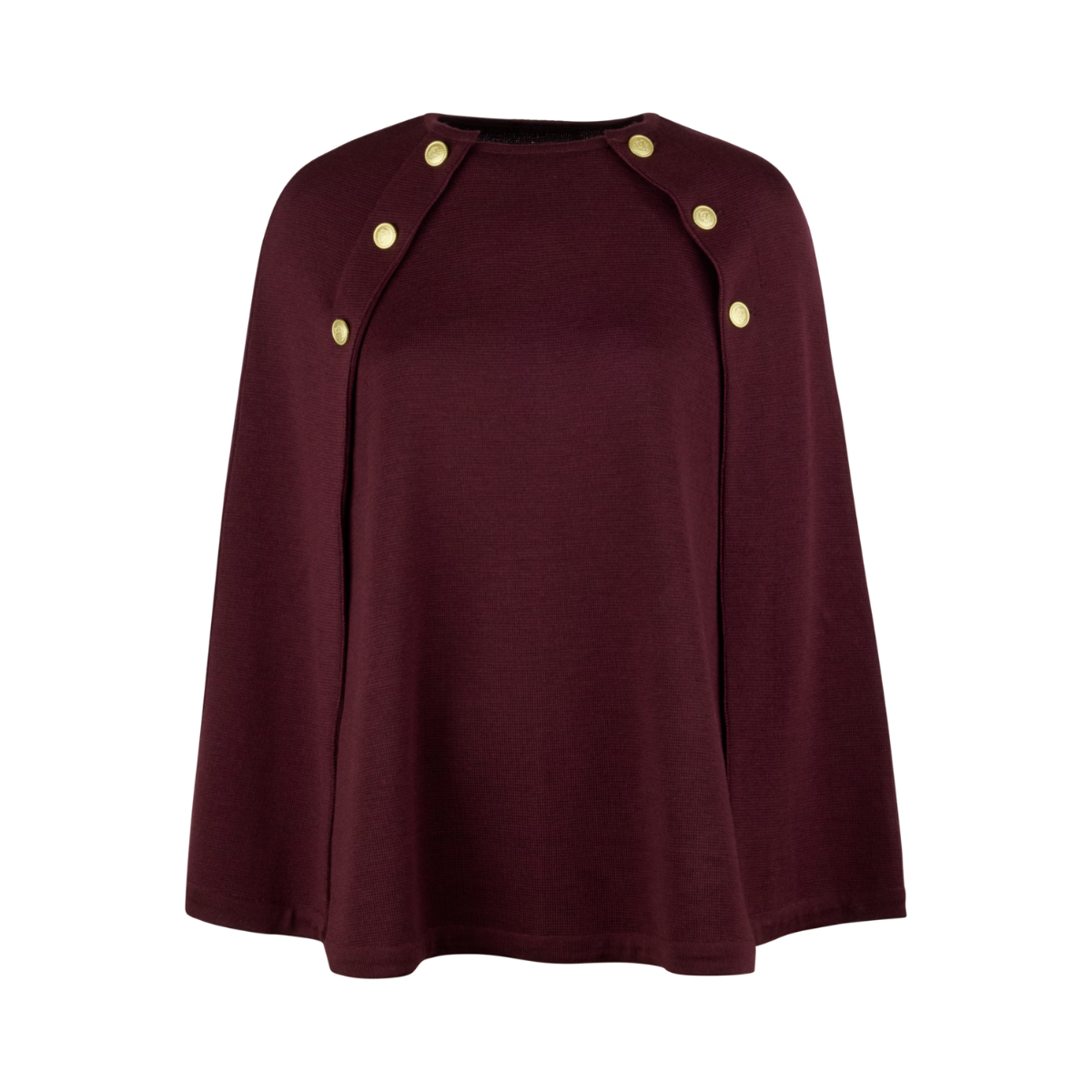 Mary Knit Poncho - Dark Red