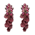 Leaf Stone Earrings - Burgendy