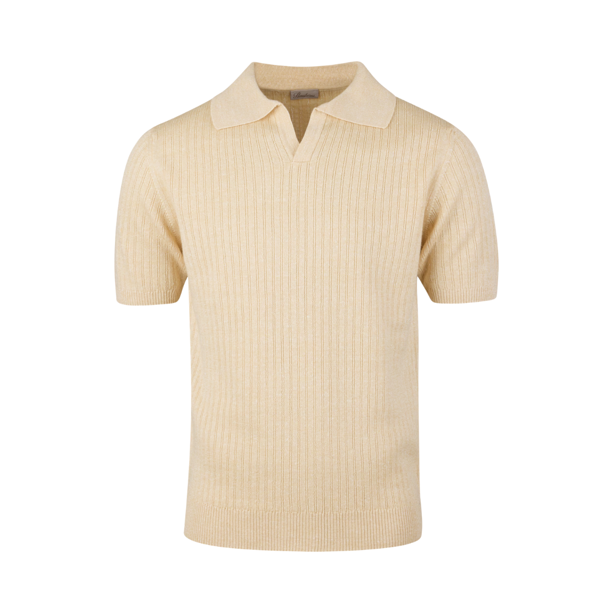 Polo Shirt Knitted Ribbed - Champagne