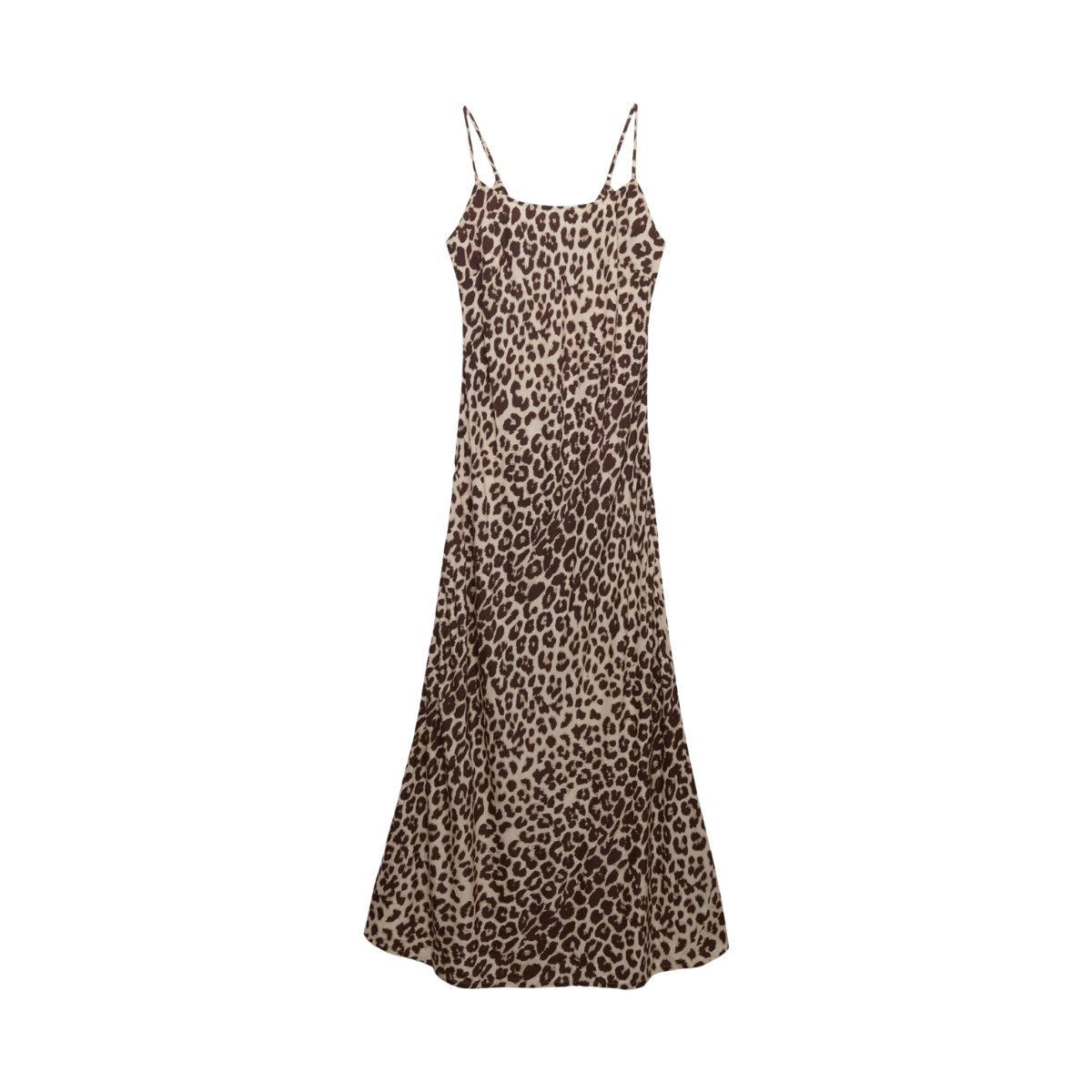 Printed Maxi Slip Dress - Brown Leopard