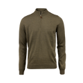 Sweater Knitted Half Zip Merino - Green