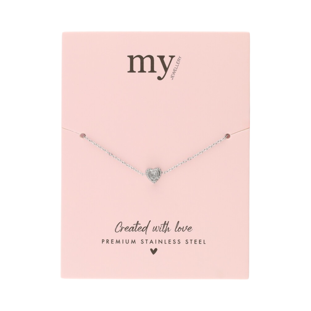 Armbandje strass hartje - 1500 Silver