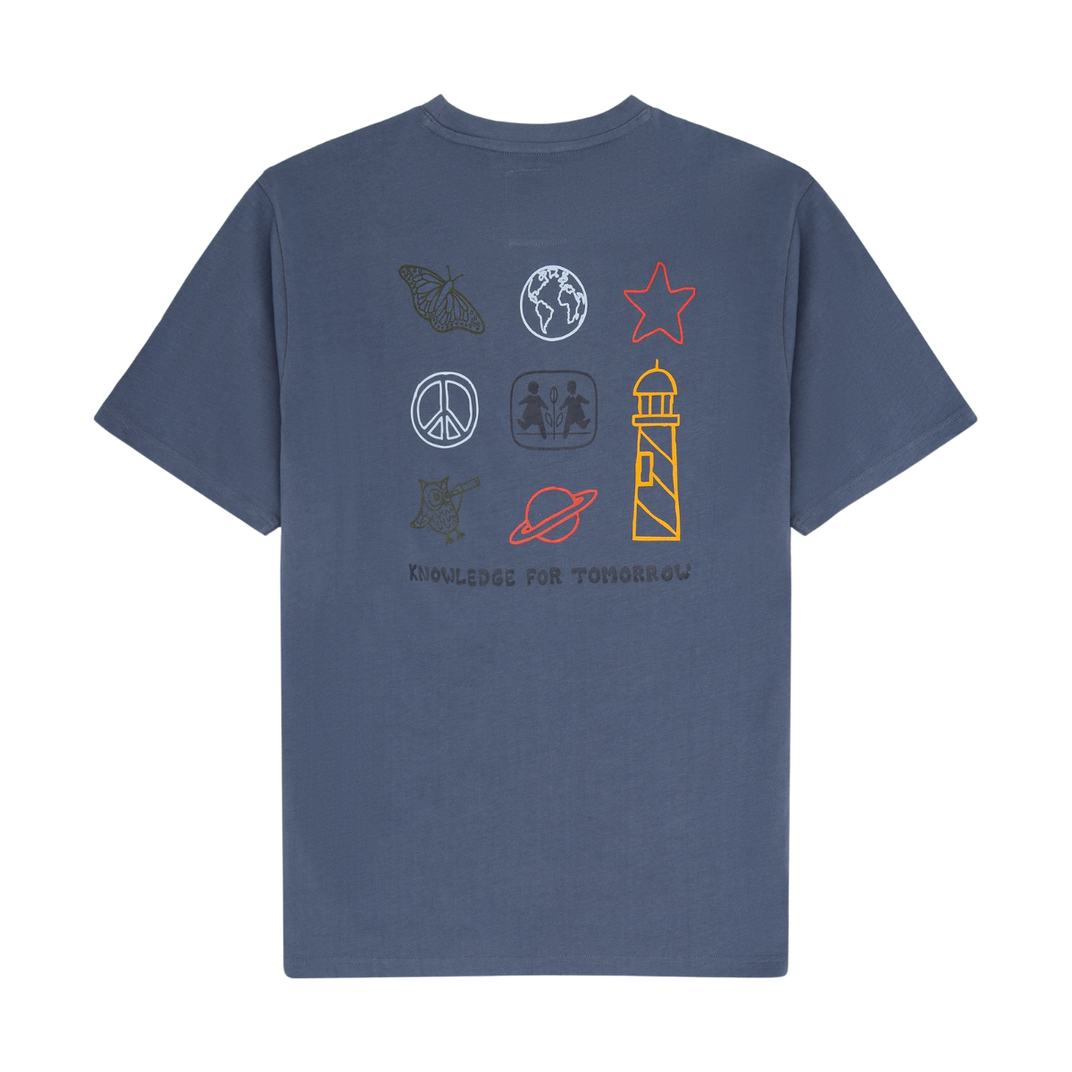 Back Print T-Shirt - Vintage Indigo