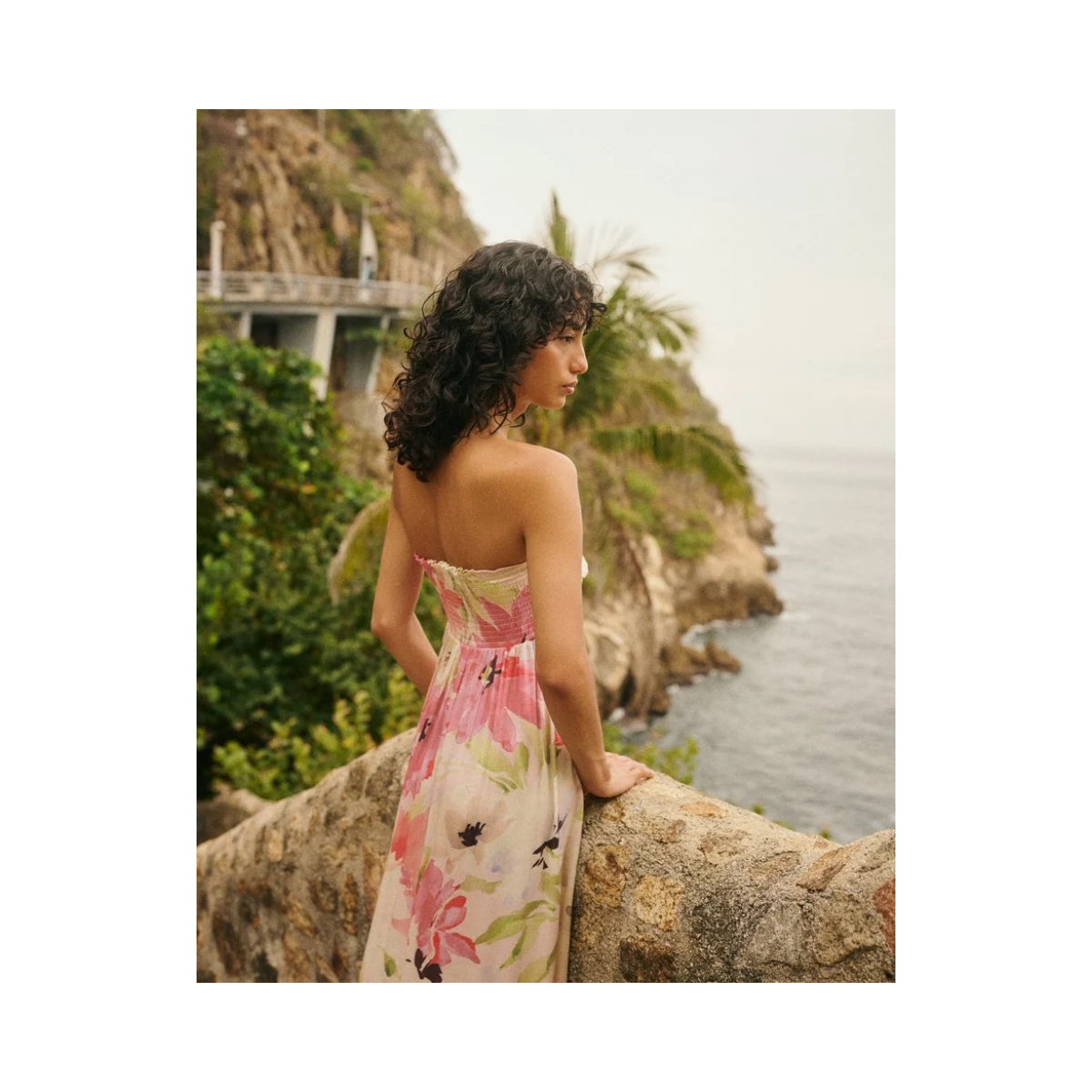 Shiny Bandeau Dress - Soft Dew