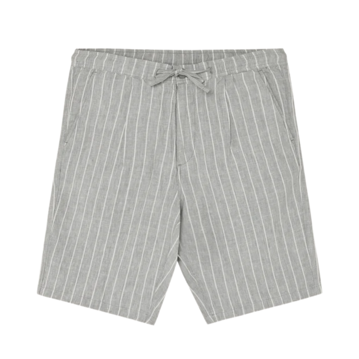 Fig Linen Stripe Shorts - Grey Stripe