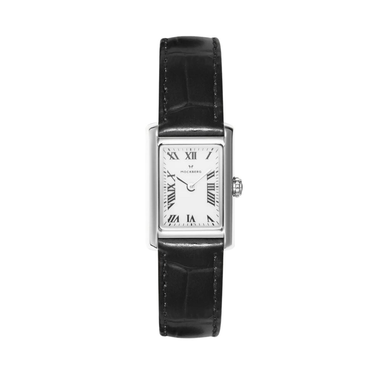 Timeless Black Leather Silver Watch - Silver