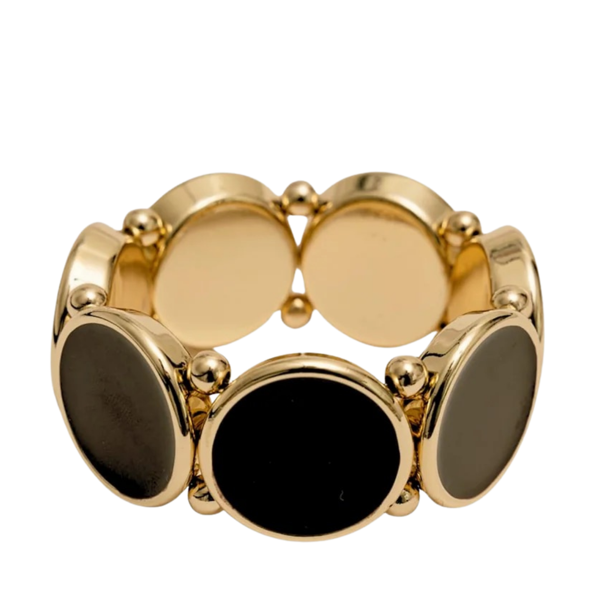 Ava Elastic Bracelet - Gold With Black