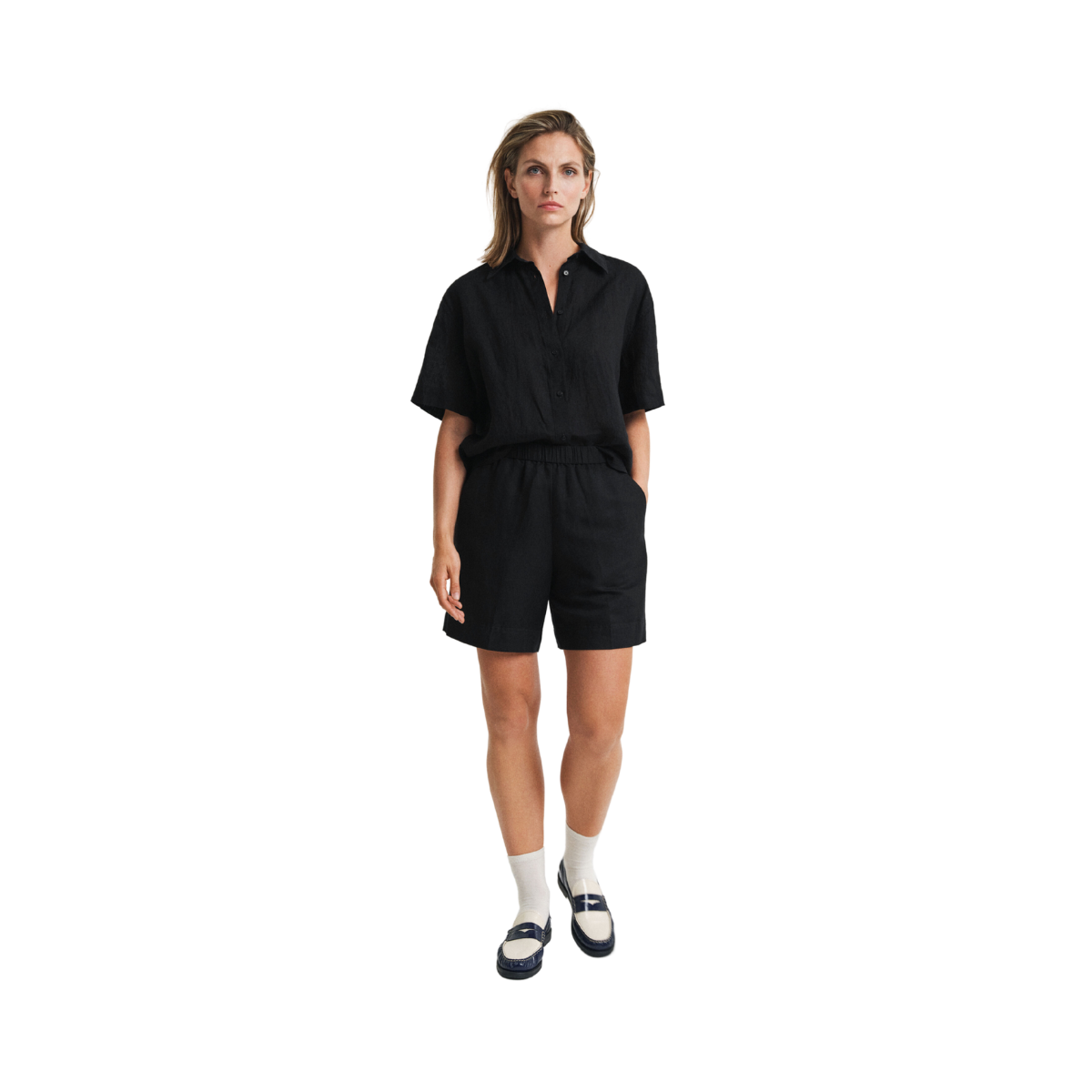 Rel Linen Blend Pull On Shorts - Black