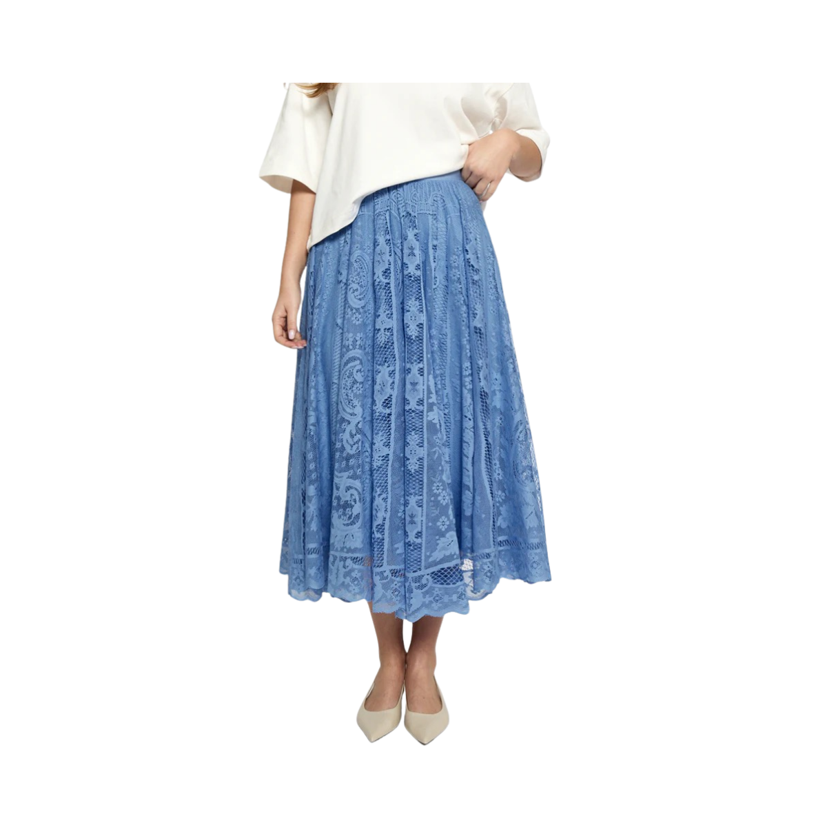 PCGreta Lace Skirt - Cornflower Blue