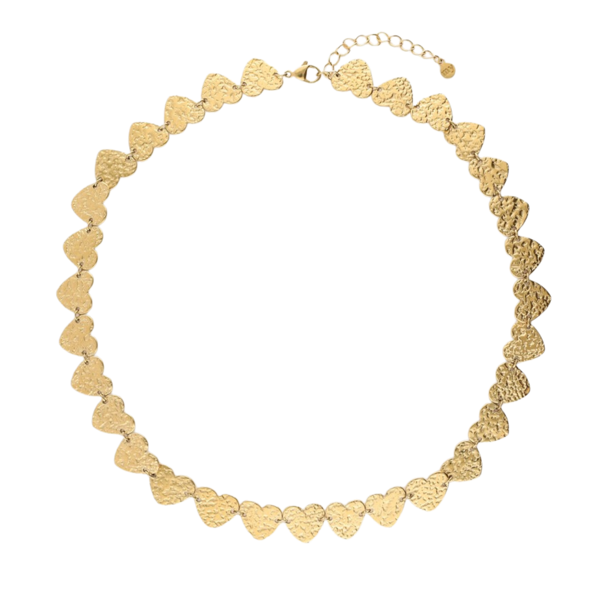 Necklace hammered hearts - 1200 Gold