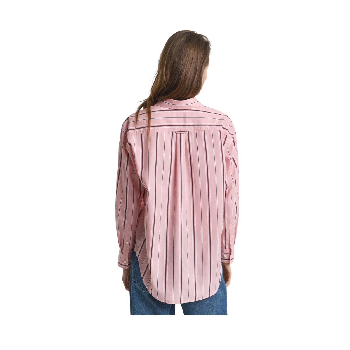 Relaxed Classic Poplin Striped Shirt - Summer Rose