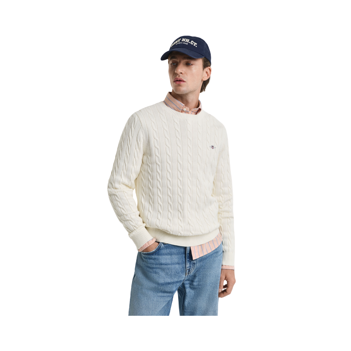 Cotton Cable C-Neck - Cream