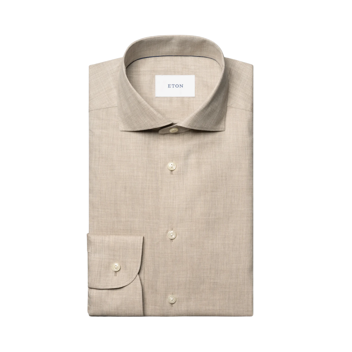 Solid Signature Flannel Shirt - Beige