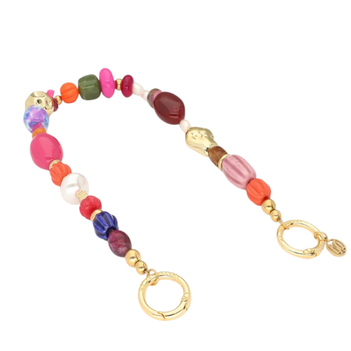 Phone cord chunky beads - 1200 Gold