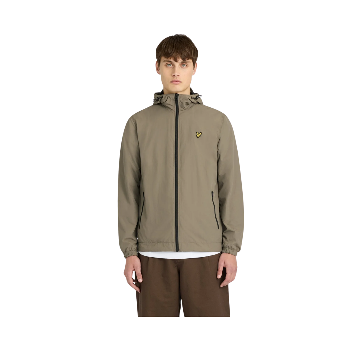 Contrast Hooded Jacket - Khaki Ash
