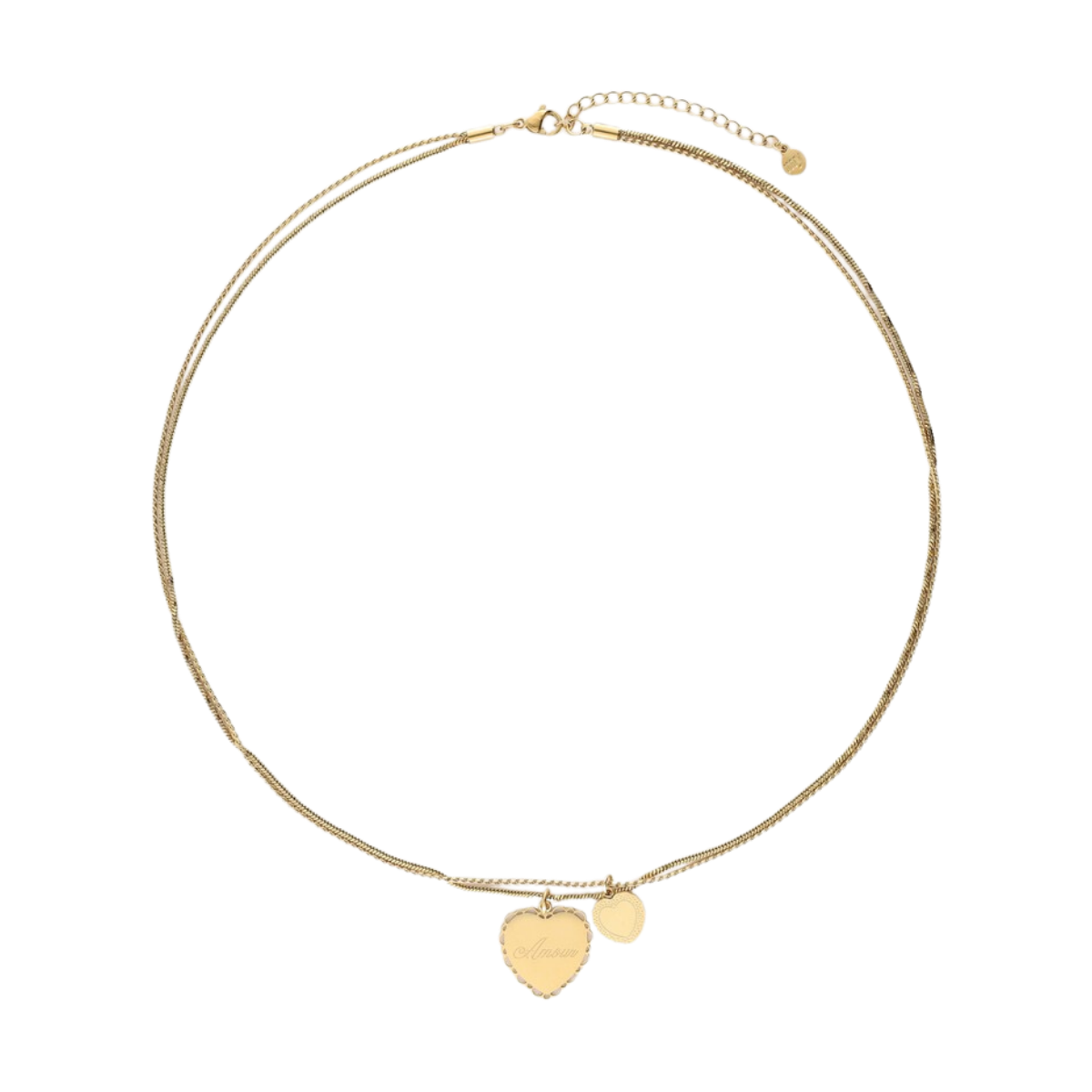 Necklace Dubble Two Hearts - Gold