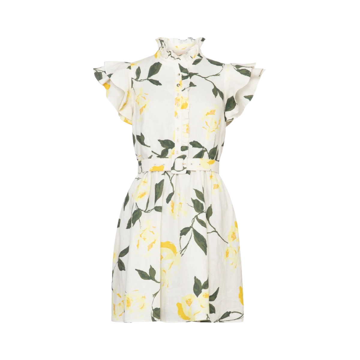 Linen Ruffle Dress - Sunlight