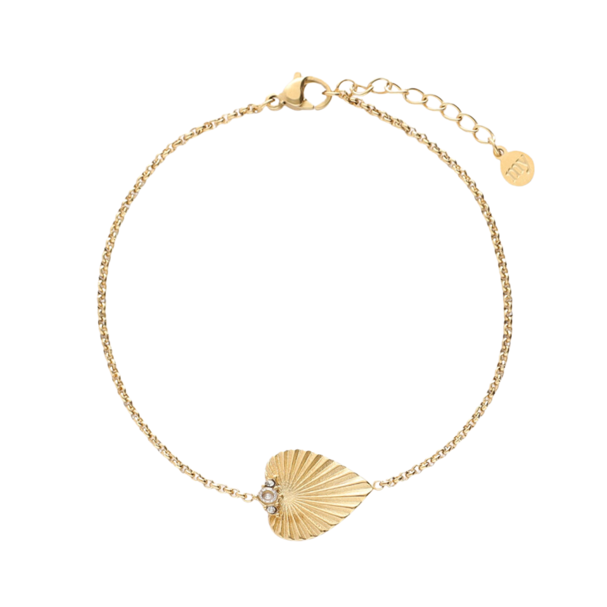 Bracelet heart multi strass - Gold