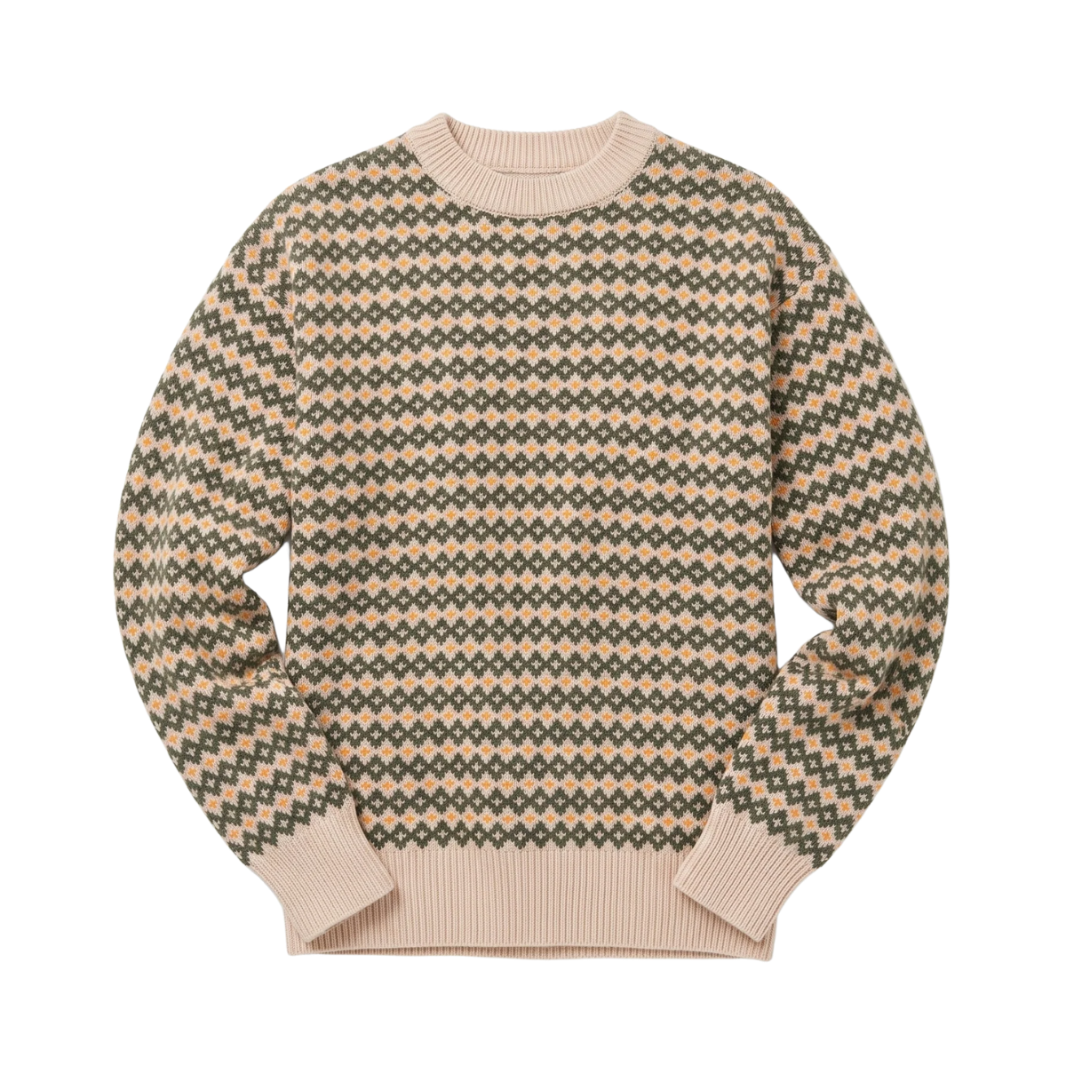 Lambswool Jacquard Sweater - Green
