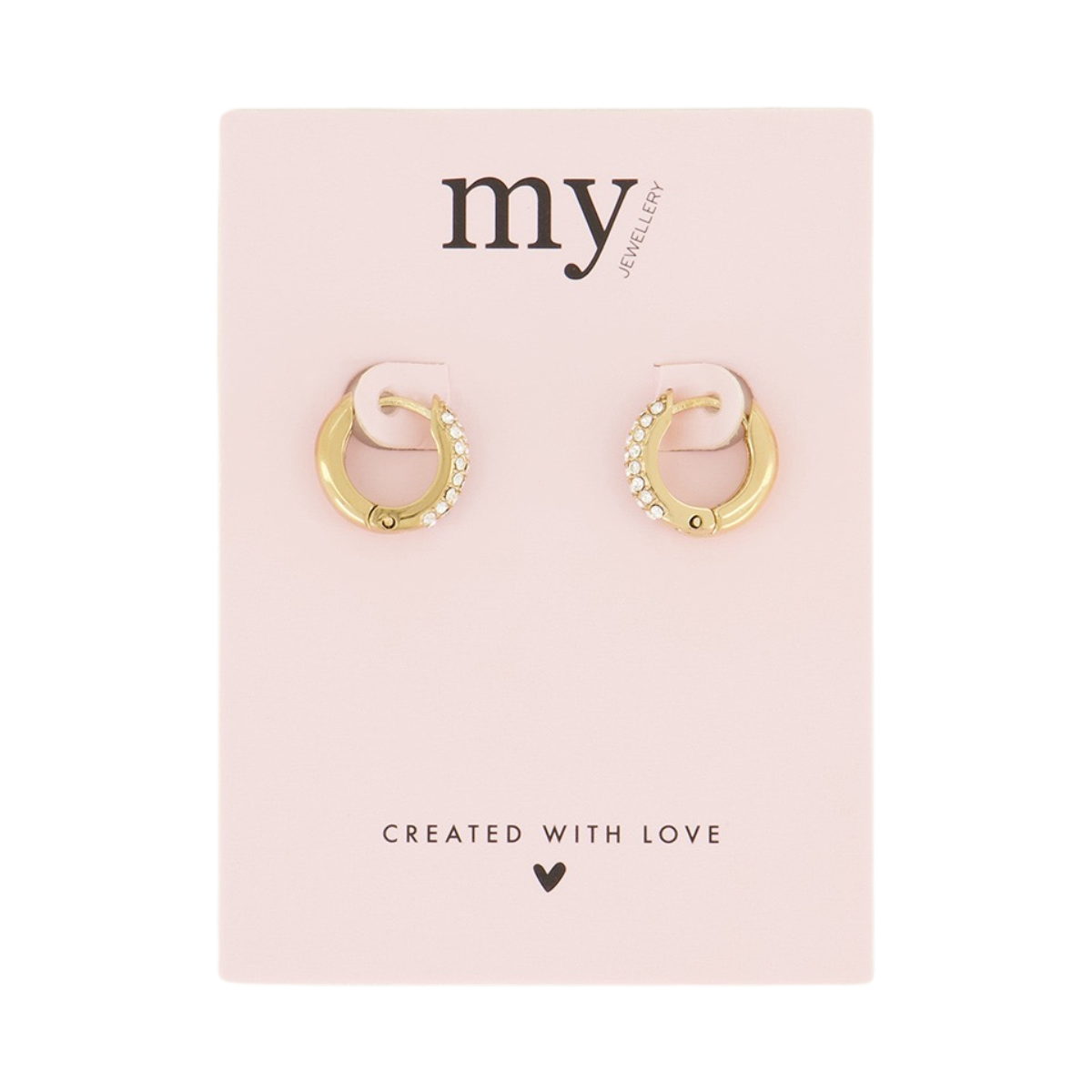 Oorringen strass voorkant - 1200 Gold