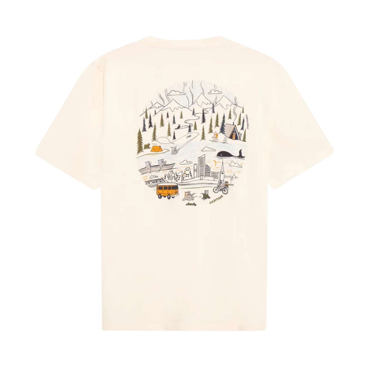 Back Print T-Shirt - Egret