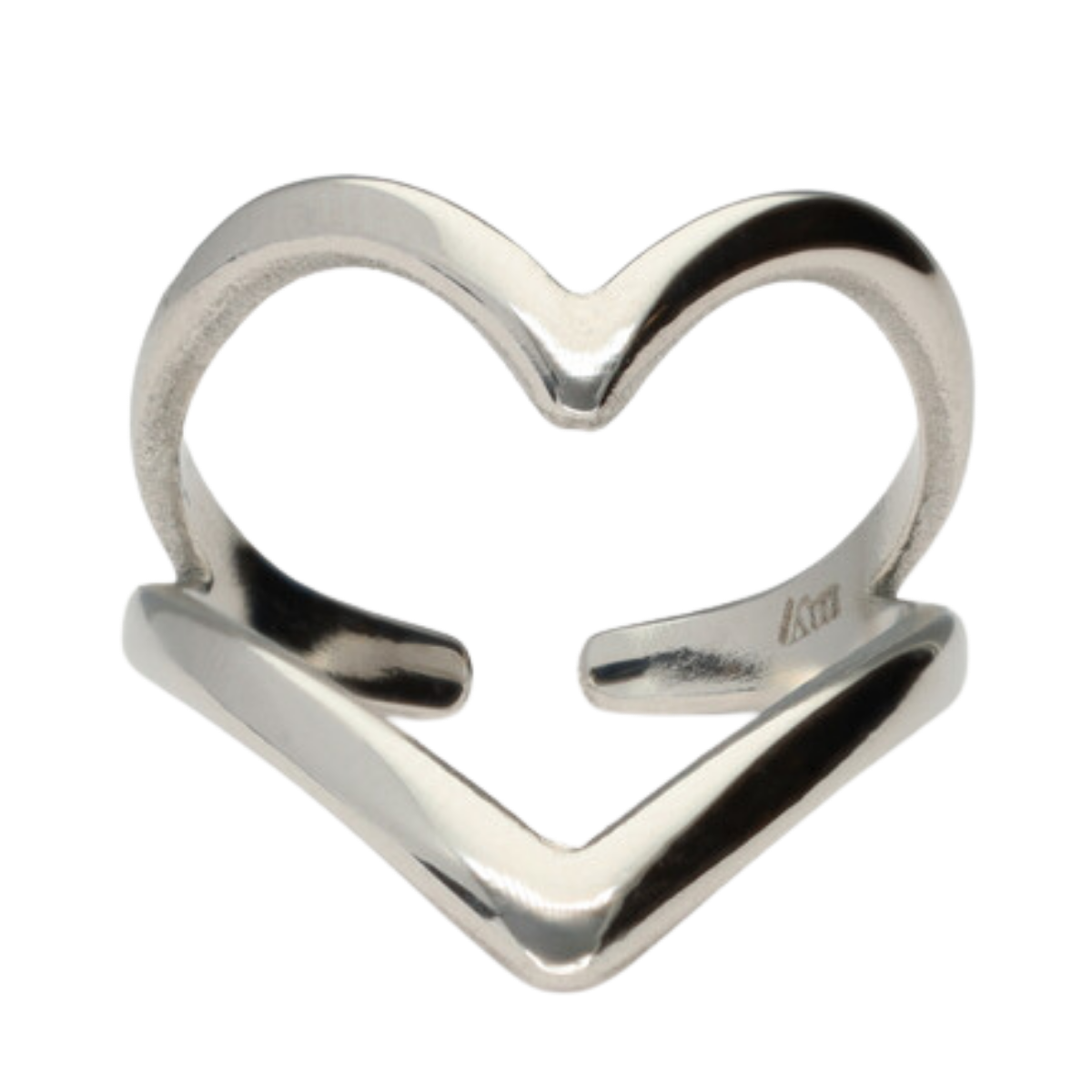 Ring Big Open Heart - Silver